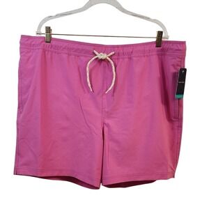 Trinity Coast Pink Swim Trunks XXL Knee Length Side Pockets Drawstring Waist